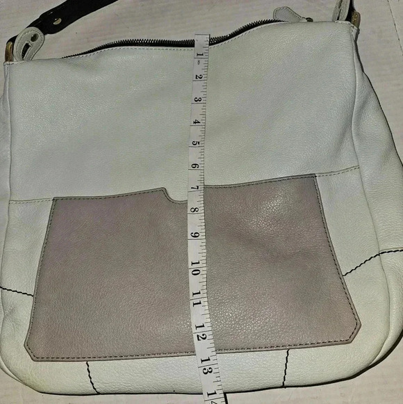 OrYANY Leather Large Color Block Mint Green/ Grey Shoulder Bag - Picture 12 of 13